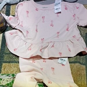 Carter's Light Pink Ballet Shoe Pajama Set